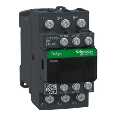 Contactor, TeSys Deca, 3P(3NO), AC-3/AC-3e, <=440V, 25A, bobina 24V CC, terminale inelare cu borne tip lug
