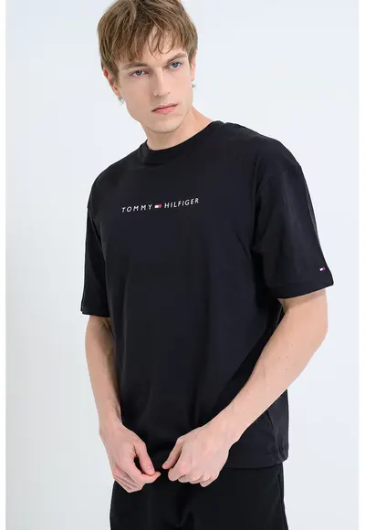 Tricou de casa din bumbac cu logo - Negru