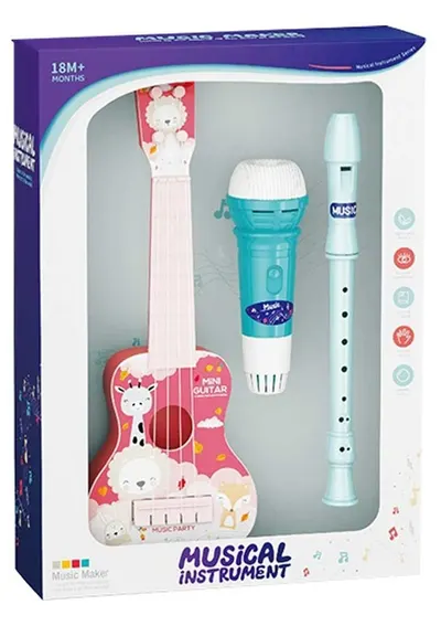 Set muzical Ocie - Ukulele cu microfon și flaut