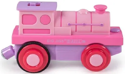 Jucărie pentru copii Bigjigs - Locomotiva, cu baterii, roz