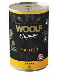 WOOLF Ultimate Adult Dog iepure și roșii 400g conservă hrană câini adulți