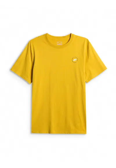 Tricou barbati relaxed - imprimeu - galben - bumbac