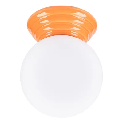 Plafonieră portocalie din ceramică cu abajur din sticlă ø 12 cm Farsa – Sollux