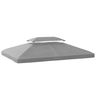 Outsunny Prelată de Schimb 4x3 m cu Acoperiș Dublu Orificii de Scurgere și Protecție UV Doar Prelată NU Include Cadru Gri Deschis | Aosom Romania