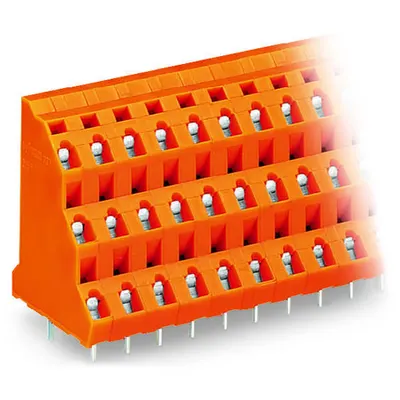 Triple-deck PCB terminal block; 2.5 mm²; Pin spacing 7.62 mm; 3 x 6-pole; CAGE CLAMP®; 2,50 mm²; orange