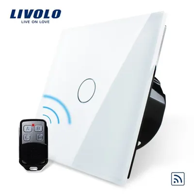 Intrerupator simplu, wireless RF + telecomanda tip breloc Alb