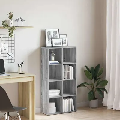 vidaXL Bibliotecă/Servantă, gri sonoma, 66x30x130 cm, lemn prelucrat
