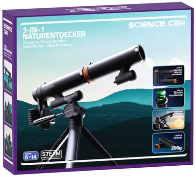 Set 3 în 1 Science Can - Binoclu, telescop și monoclu