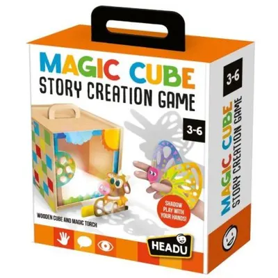 Headu - Set creativ Cub din lemn creeaza povesti magice 3-6 ani