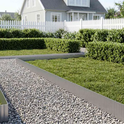 vidaxl Margine pentru gazon 5 m x 30 cm Oțel Galvanizat Argintiu