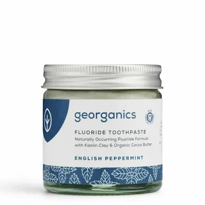 Pasta de dinti minerala , PEPPERMINT cu fluor natural, 60ml, Georganics