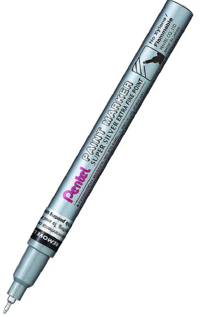 Marker permanent Pentel Paint MFP10 - 0.6 mm, argintiu