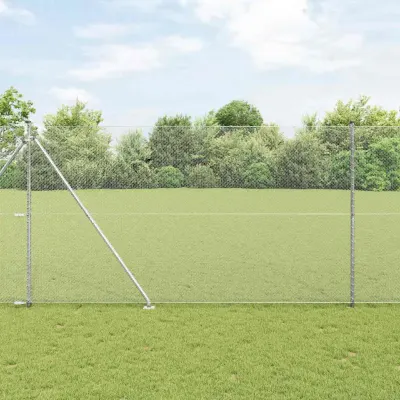 vidaXL Gard hexagonal cu stâlp 50 x 1,5 m Oțel Galvanizat Argintiu