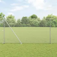 vidaXL Gard hexagonal cu stâlp 50 x 1,5 m Oțel Galvanizat Argintiu