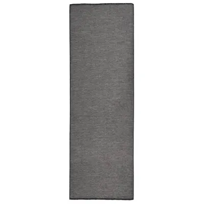 vidaXL Covor de exterior, gri, 80x250 cm, țesătură plată
