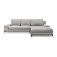 Colțar extensibil cu șezlong pe partea dreaptă Windsor & Co Sofas Planet, gri deschis