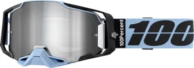 Ochelari cross atv 100% Armega Petros, lentila oglinda argintie, culoare rama multicolor grafic