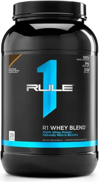 R1 Whey Blend, ciocolată cu unt de arahide , 896 g, Rule1