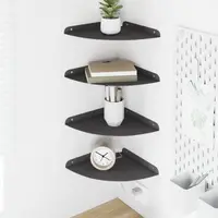 vidaXL Raft Suspendat pentru Colț 4 buc. Negru 24 x 24 x 2 cm