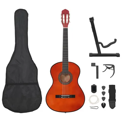 vidaXL Set de chitară clasică începători, 12 piese, 4/4 39"