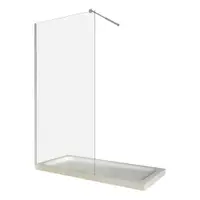 Paravan dus walk in / Perete dus sticla transparenta 6 mm profil crom tija extensibila 100 x 200 cm