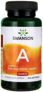 Vitamin A, 10 000 IU, 250 capsule moi, Swanson