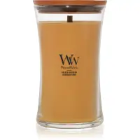 Woodwick Opulent Wood Golden Bourbon lumânare parfumată cu fitil din lemn (hearthwick) 609.5 g