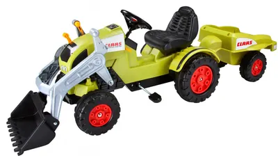 Tractor cu pedale BIG Claas - Celtis, cu remorcă, verde