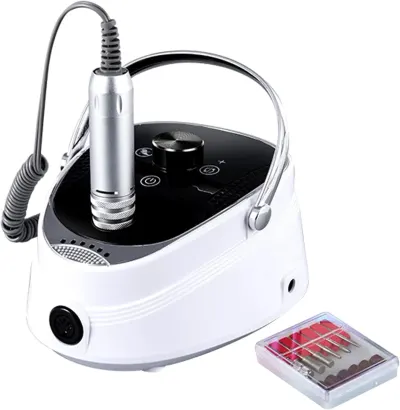 Freza Electrica Profesionala Reincarcabila BQ-730, 35.000 RPM | 50W cu Display Digital, Alba