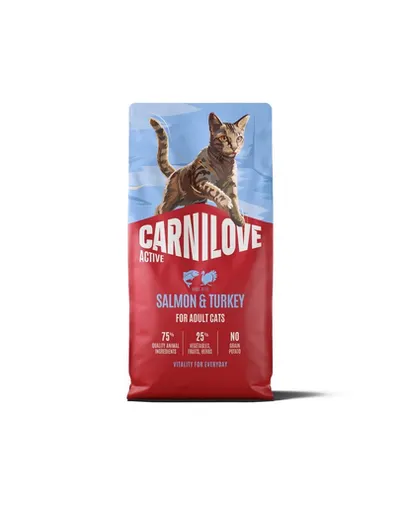 Hrană uscată pisici adulte CARNILOVE Active Cat Salmon and Turkey Adult 6 kg somon și curcan