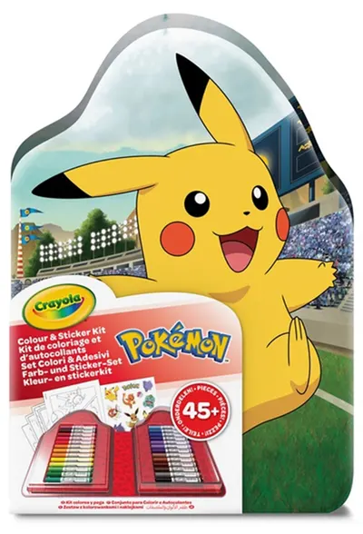 Geantă pentru colorat Crayola - Pokemon, 45 piese