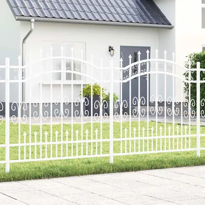 vidaXL Gard de Grădină KAMPEN 240 x 166 cm Oțel vopsit în pulbere Alb