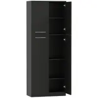 HOMCOM Mobilier de depozitare cu 2 dulapuri și rafturi reglabile din lemn negru | Aosom Romania