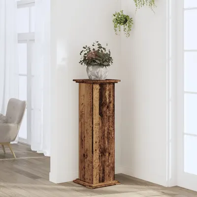Gossi suport de plante, lemn vechi, 33x33x100 cm, lemn prelucrat
