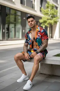 Compleu de vara camasa cu imprimeu + pantaloni 5504 34-4.1