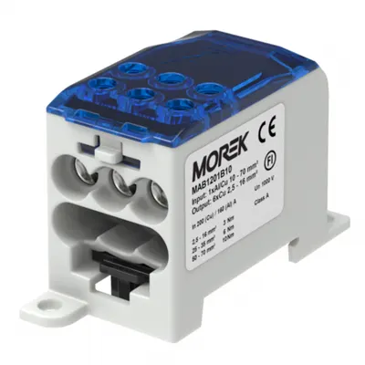Distribuitor OJL200A blue in 1xAl/Cu70 out 6xCu 16mm² Distribution block