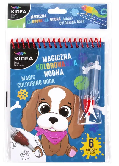 Carte de colorat cu apa Kidea - catel