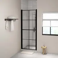 Gossi usa de dus, negru, 91 x 195 cm, sticla securizata