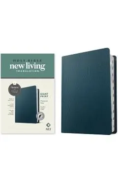 NLT Personal Size Giant Print Bible, Filament-Enabled Edition (Red Letter, Genuine Leather, Navy Blue, Indexed)