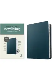 NLT Personal Size Giant Print Bible, Filament-Enabled Edition (Red Letter, Genuine Leather, Navy Blue, Indexed)