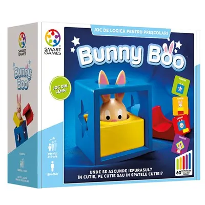 Smart Games - Bunny Boo, joc de logica cu 60 de provocari, 2+ ani, editie lb. Romana