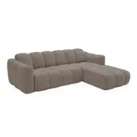Colțar bej extensibil cu tapițerie din chenille (cu colț pe partea dreaptă) Michell – Miuform