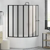 vidaXL Paravan de duș Negru 168 x 140 cm Aluminiu