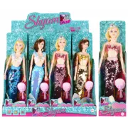 Jucarie papusa sirena + perie par MegaCreative Shyam, 29cm, 524669, 9x33x5cm, pvc, +3 ani