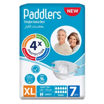 Scutece Incontinenta Adulti Paddlers cu Banda Adeziva, Marimea XL, 7 Bucati