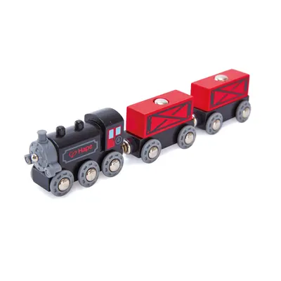 Set de joc Hape - Tren marfar cu locomotiva cu aburi