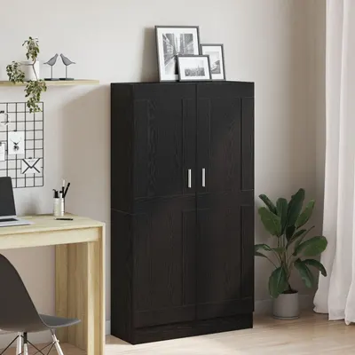 Set de biblioteci Gossi 2 buc negru stejar 165x30,5x150 cm lemn prelucrat