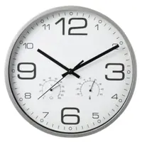 Ceas decorativ de perete cu termometru și higrometru, design modern, mecanism quartz