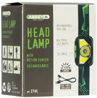 Lampa de cap Avento, cu senzor de miscare, Negru/antracit, uni