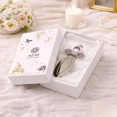 Semn de Carte Metalic Trăsură Princess cu Cristale, 10 x 3.5 cm, Argintiu cu Roz, Cadou Elegant pentru Fete și Femei, AZAY